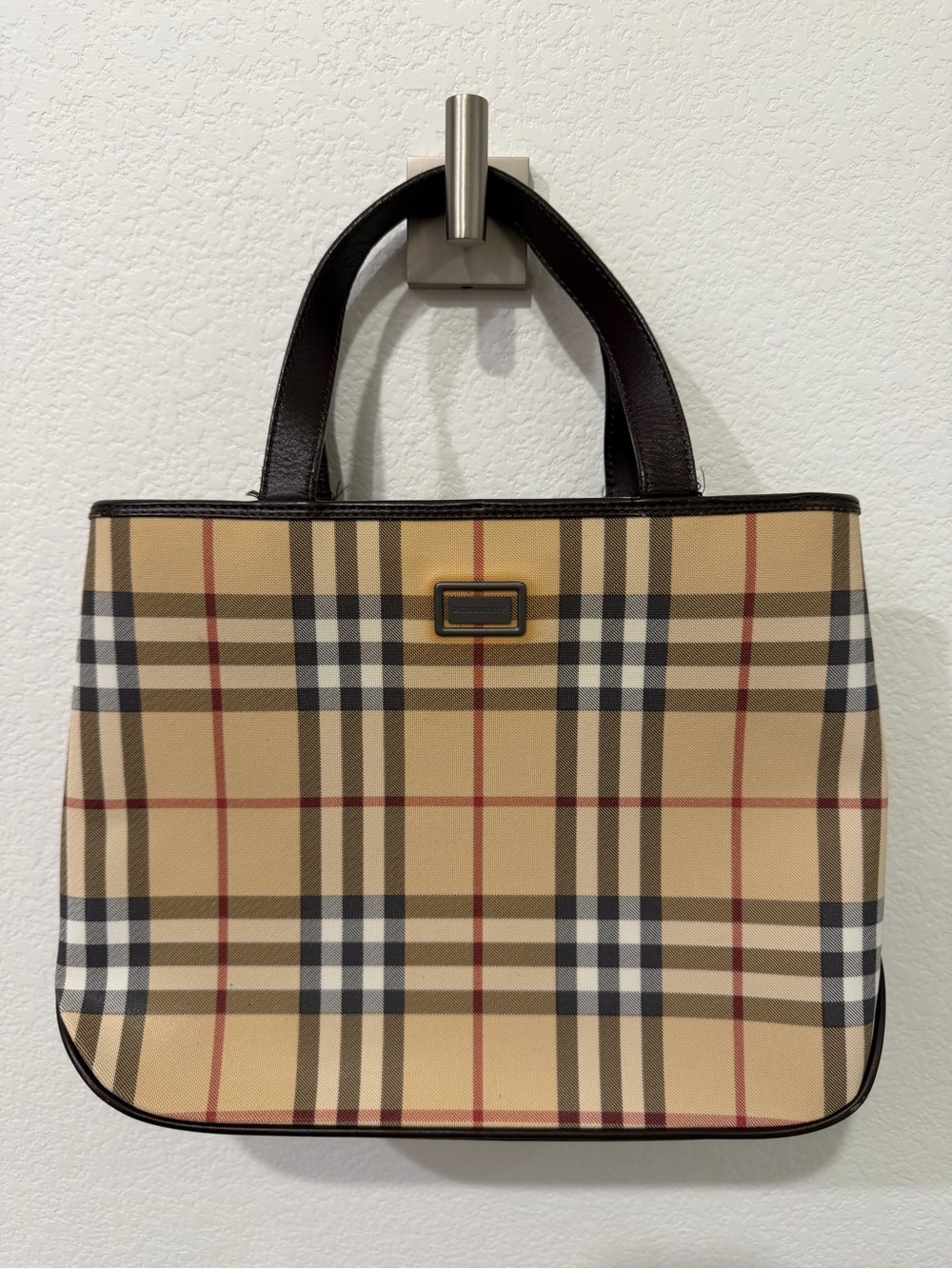 Classic Authentic Vintage Burberry Nova Check Plaid Handbag